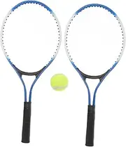 Mipcase 1Set Mini Alloy Tennis Racket for Parent Sports Lightweight Outdoor Plaything with Rackets and Ball for Teens Fun Sports Game Supplies Black