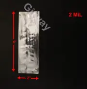 2 x 6" Clear Plastic Poly LDPE Bags Lay Open Top Flat 2x6" 2 MiL 100 500 1000