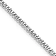 14K White Gold Wg 3.5mm Solid Miami Cuban Chain