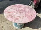 Stunning Round Rose Quartz Coffee Table Bar Counter Crystal Stone Home Furniture