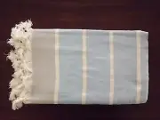 Turkish Cotton Peshtemal Towel - Hand Loomed Bath Beach Towel Pestemal Blue