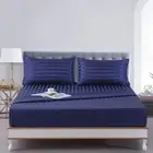 Satin Silk Sheets Queen Size Bed Set Navy Blue Soft Cooling Deep Pocket Queen Sh