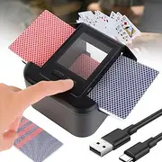 Automatic Card Shuffler 1-2 Decks,2000Mah Rechargeable Card Shuffler Machine, One-Press Operation, Low Noise, Intelligent Sensing Electric Shuffling Machine for Poker, Uno, Blackjack, Texas Hold'em