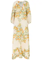 Bernadette Georgio Floral-print Linen Gown - Cream - 40 (UK12 / M) 40 (UK12 / M)