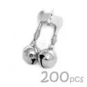 200pcs Fish WOW!® Fishing Alarm Dual Alert Double Bells Rings w/ Clamp Clips NEW