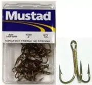 Mustad 3592BR # 4 25CT Kingfish Bronze Treble Hook