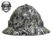 Custom Hydrographic Safety Hard Hat BLACK ROSE PRO CHOICE WIDE BRIM