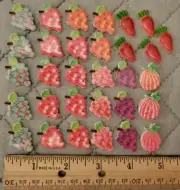 Flatback Embellishments - Assorted Fruit - 31 Pieces