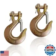 JFOMOYGI G70 3/8'' Clevis Slip Hook with Safety Latch,Safety Chain Hooks with