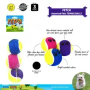 3 Pcs Bright Colour Tennis Balls Assorted Au Stock Pet Dog Puppy Toy Fetch Fun