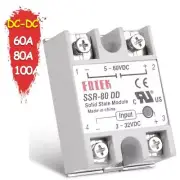 Solid State Module Relay DC-DC Single Phase SSR Current 60A 80A 100A 3-32V 5 12V