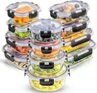 MINYII 12pcs Glass Food Storage Containers with Lids, Pantry Kitchen Storage ...