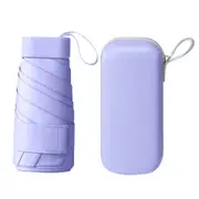 Mini Pocket Umbrella Anti-UV Sun/Rain Windproof 6 Folding Umbrella - Purple