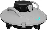 Robotic Pool Cleaner, Above Ground Pool Machine with Water Jet and Floating Rope Handle, Low Battery and Cleaning to Complete The Return Function, for Swimming Pools Upto 60 Feet
