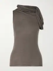 [Rick Owens] Rick Owens - Maglia Asymmetric Wool Top - Brown - large large Brown