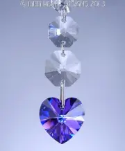m/w Swarovski AB 18mm Heliotrope Purple Heart Sun Catcher Lilli Heart Designs