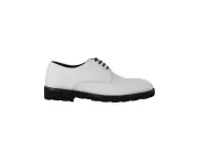 Dolce & Gabbana White Leather Derby Dress Formal Shoes