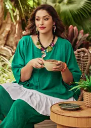 [TS] Taking Shape Linen Blend Calliope Overtop Size 14-16 in Amazon Green - Plus Size Women's Clothing Amazon Green