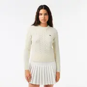 Wool/Cotton Blend Cable Knit Sweater