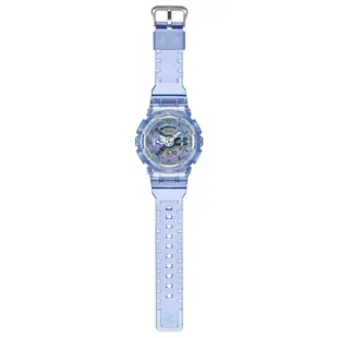 CASIO卡西歐 G-SHOCK 未來科幻 虛擬世界雙顯錶款 半透明藍 GMA-S110VW-6A_45.9mm