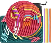 2pcs Fidget Sensory Activity Board with 20 Strings, Silicone Fidget Toy for ADHD, Autism, Stress Relief, Educational Learning Toy for Kids 3+ and Adults