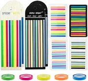 1840Pcs Highlighter Tape Set, Book Highlighter Strips Sticky Notes Fluorescent Index Tabs, Transparent Highlighter Tape Sticky Tabs for Annotating Books Office School. (3 Styles)
