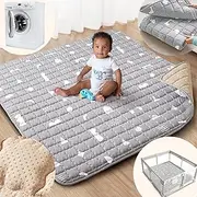 Beavtaens Baby Play Mat, 50x50 Playpen Mat with Super Soft Touch, Activity Mat with Upgraded Anti-Slip Bottom, Machine Washable Crawling Mat for Floor & Picnic (Boho Gray)