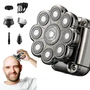 9D Head Shaver for Bald Men Electric Shavers Rechargeable Head Razor IPX7 Waterproof Rotary Shaver with LED Display