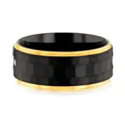 Luminesce Lab Grown Gold Plated Black Zirconium Diamond Ring, T