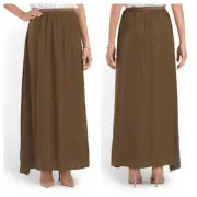 New NWT Philosophy Womens Long Skirt Brown Bronze S Shimmer Flowy Maxi Pull on