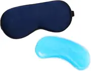 Baluue Silk Sleep Mask Ice Pack Eye Mask Lightproof Patch Reusable Cold Hot Compress Patch Soft Silk Fabric for Travel