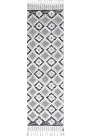 Amsterdam Fringed Rug - 107 Grey Runner by Cyrus Rugs