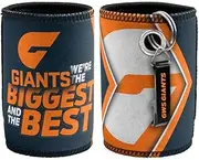 AFL Stubby Can Cooler with Bottle Opener - GWS Giants - Rubber Base