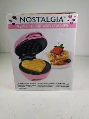 Nostalgia My Mini Heart Waffle Maker, Pink
