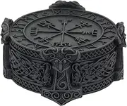 Hellery Viking Jewelry Trinket Box Knotwork Hammer Runic Compass for Adornment Birthday Gift