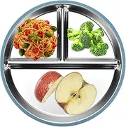 stainless steel plates for kids,toddler plates,three compartments,stainless steel tableware,lightweight,suitable,5x3cm,white,pink,grey,blue,green,vegetable