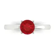 1 ct Round Cut Tourmaline Wedding Classic Statement Ring Real 14k white gold