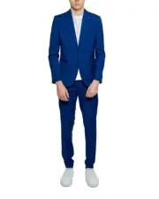 Mulish Blue Plaid Suit Model Style Men Light Blue Suits & Blazers