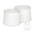 (White) 2 Sets Of American Small Hole Cow Horn Frame Fabric Lampshade Table L S