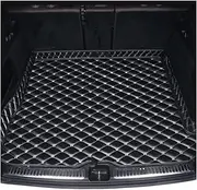 Car Boot Protector for Toyota for Land for Cruiser for Prado J150 J120 J 150 120 2002-2021 Leather Car Trunk Mat Cargo Liner Tray Car Trunk Mats(Black and Beige-A,Size3 2009-2016)