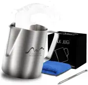 Stainless Steel Milk Frothing Pitcher, 12Oz/350Ml Milk Coffee Cappuccino Latte A