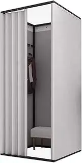 GDPKIALSLZ, Removable Square Fitting Room Clothing Store Fitting Room Privacy Screen Cloakroom Partition for Tailor Shop Theater Dressing Room Corner(Light Grey)