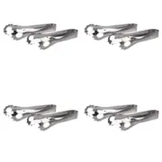 4x 2pc Appetito Stainless Steel Appetiser Tongs Home Kitchen Cooking Tools 13cm