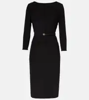 [Gucci] Gucci Double G belted cady midi dress AU 16 black
