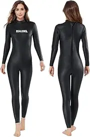 REALON Men Women CR Triathlon Wetsuit 3mm Smoothskin Neoprene Full Wet Suits Back Zipper Cold Water Keep Warm for Surfing Snorkeling Diving Scuba