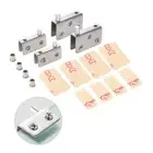 2/4Pcs/Set Glass Shelf Clamp Adjustable for Bathroom Kitchen Glass Shelf Silver