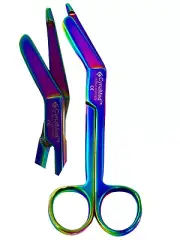 GERMAN Bandage Scissors 7.25" Stainless Steel Rainbow