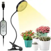 Grow Light 15W Sunlike Full Spectrum LED Plant Grow Lights with Timer Auto On/Off 4/8/12H Waterproof Grow Lamp for Indoor Plants, 5 Dimmable Levels, Adjustable Gooseneck