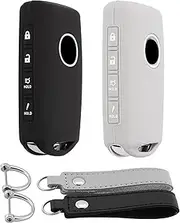 Koaudb Silicone Key Fob Cover Compatible with 2024-2019 Mazda 4 Buttons Mazda 3 Mazda 3 Hatchback Mazda 6 CX-5 CX-50 CX-30 CX-9 CX-60 CX-70 Car Key Shell Case Protector with Keychain 2 Pack (Mzda-BG)