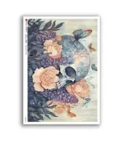 Floral Skull | A4 Rice Paper | Paper for Decoupage | Paper Designs